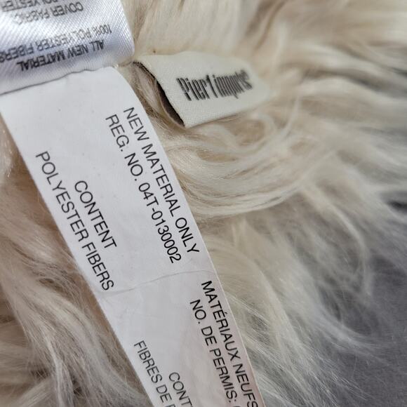 Pier 1 Imports White Llama Plush 12" with Red Hat & Scarf Holiday Decor - Picture 7 of 15